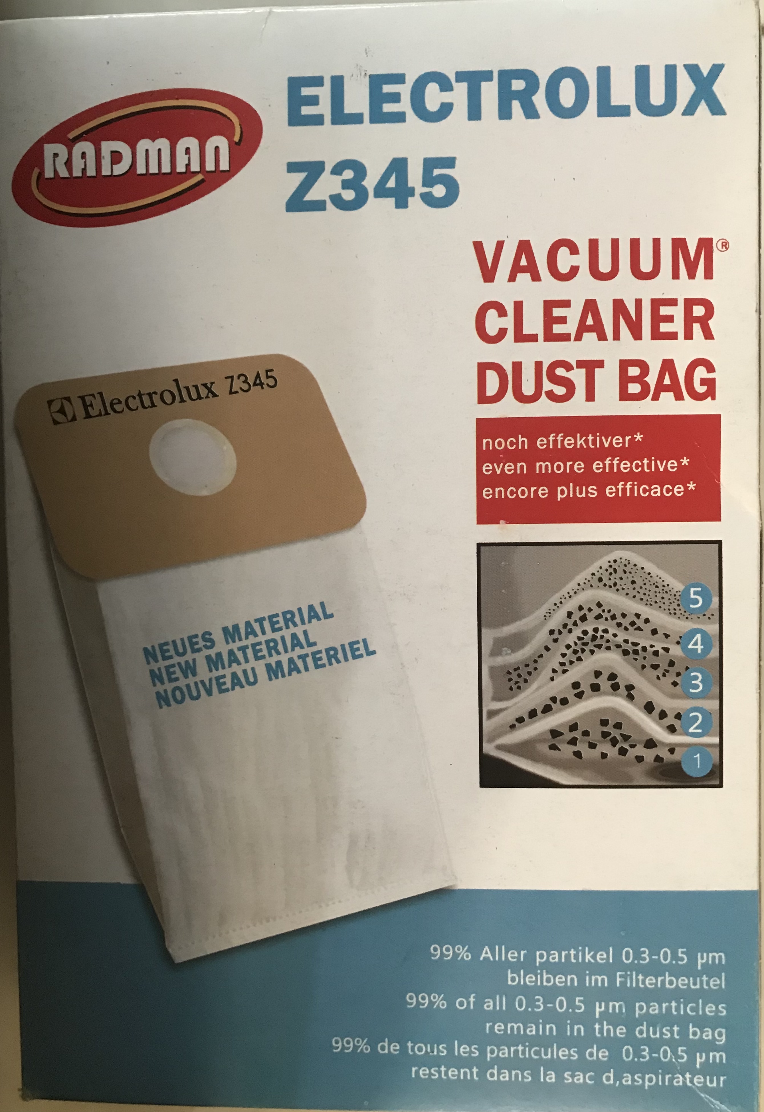 پاکت جارو برقی ELECTROLUX Z345