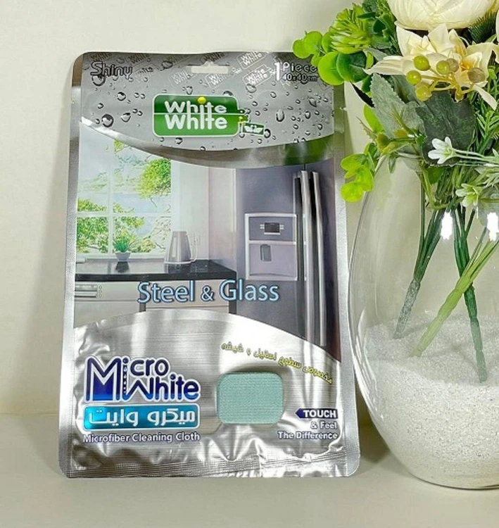 دستمال میکرو وایت مخصوص شیشه و استیل بسته ۱ عددی